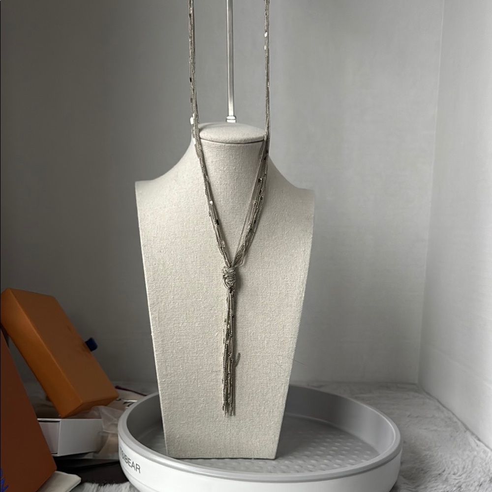 Elegant NY Silver Long Necklace
